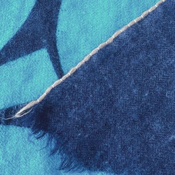 Lovat & Green Extra Large Hand Dyed Soft Three Season Wool Scarf Wrap Blue Leaf - Picture 5 of 5